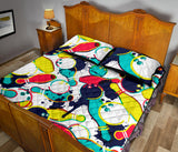 watercolor bowling ball pins Quilt Bed Set