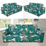 Koi Fish Carp Fish Lotus Pattern Sofa Slipcover