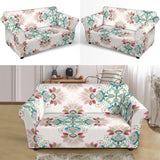 Square Floral Indian Flower Pattern Loveseat Couch Slipcover