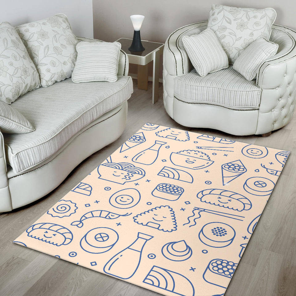 Cute Sushi Icon Pattern Area Rug