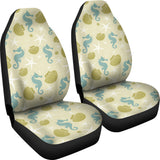 Seahorse Shell Starfish Pattern Background  Universal Fit Car Seat Covers