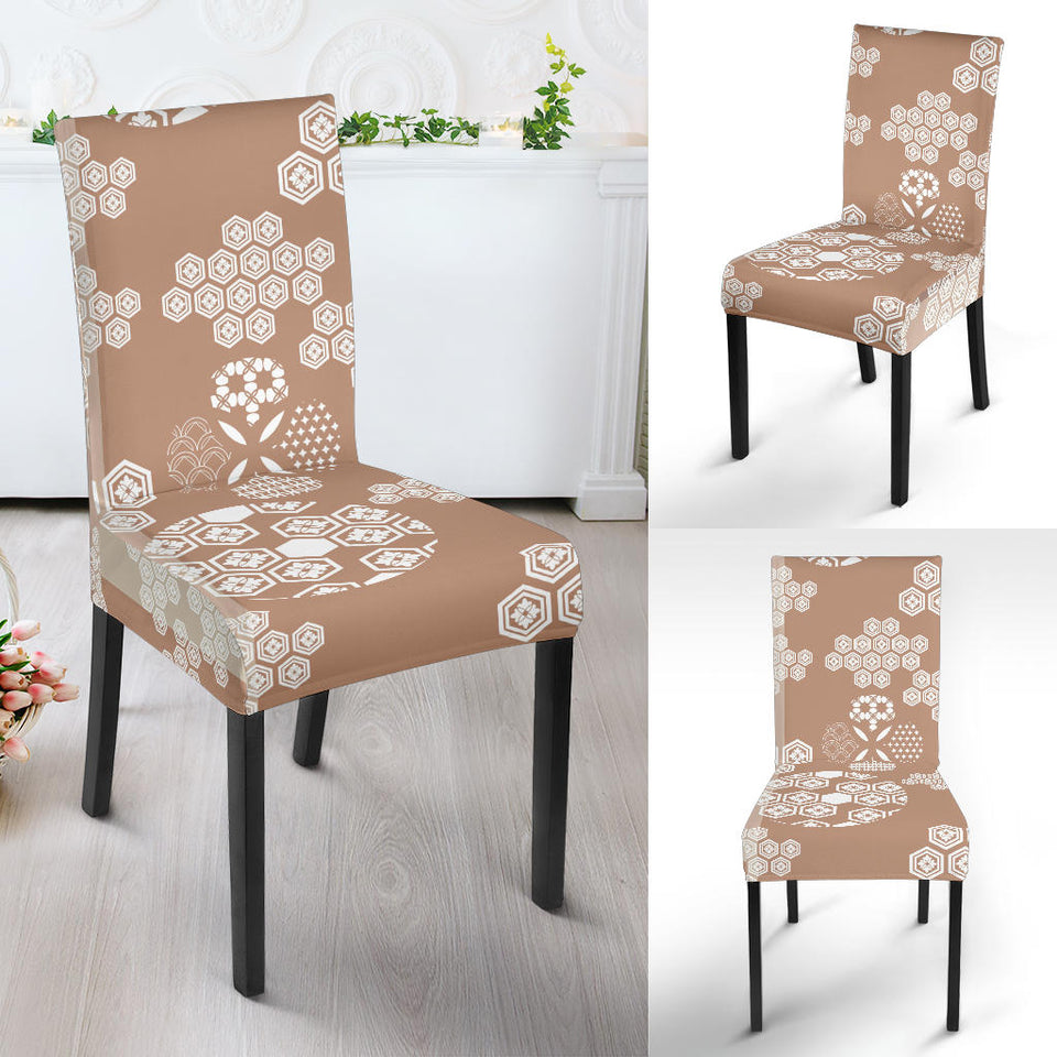 Beautiful Hexagon Japanese  Pattern Dining Chair Slipcover