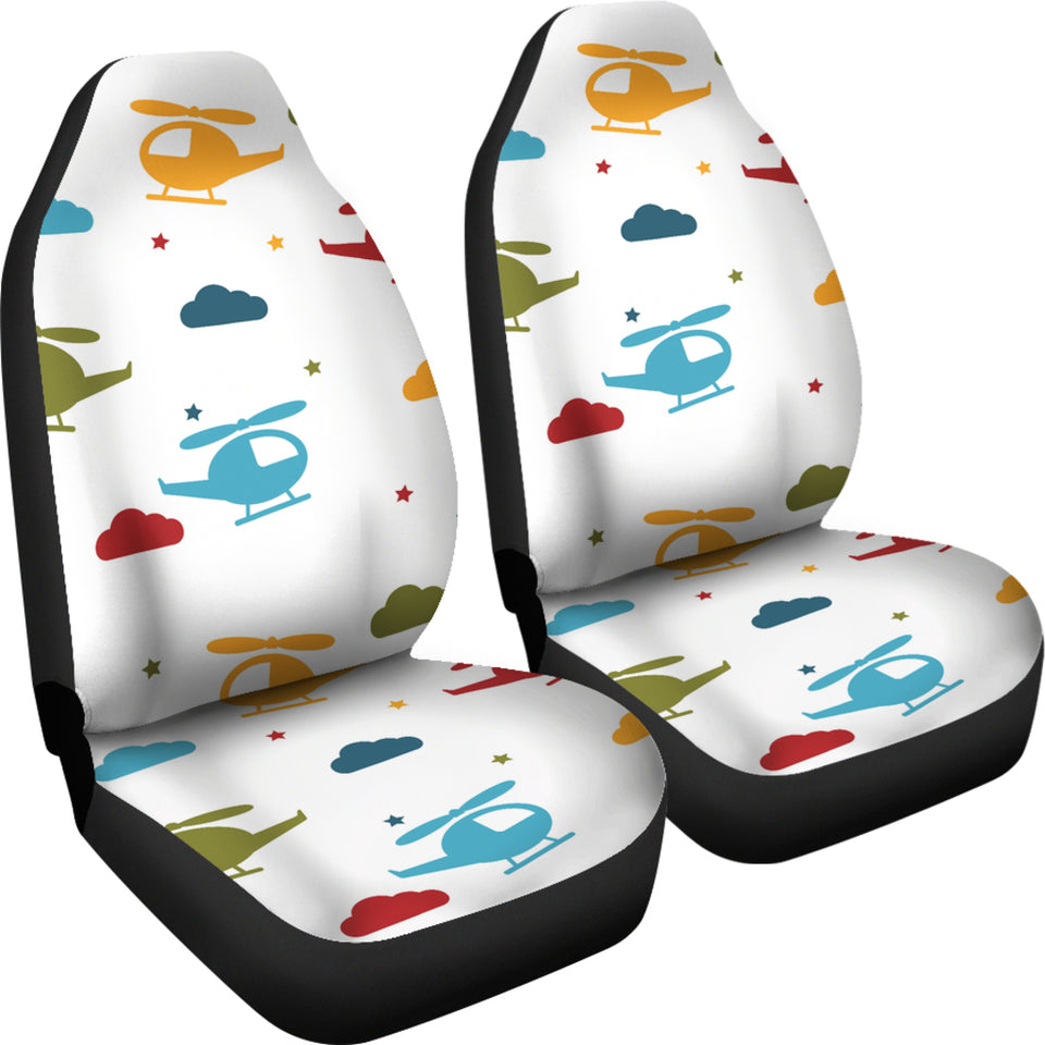 Colorful Helicopter Pattern Universal Fit Car Seat Covers