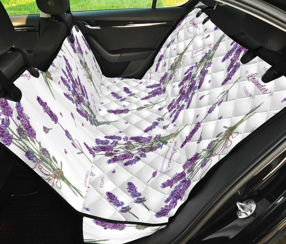 Lavender Flower Design Pattern Dog Car Seat Covers