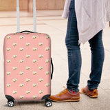 Cute Hamster Cheese Pattern Pink Background Luggage Covers