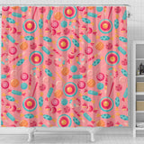 Colorful Candy Pattern Shower Curtain Fulfilled In US