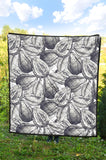 Guava Tropical Hand Drawn Pattern Premium Quilt