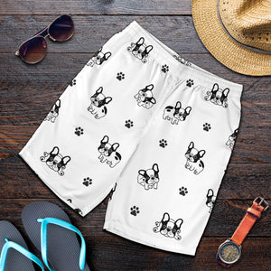 Cute French Bulldog Paw Pattern Men Shorts
