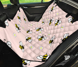 Cute Bee Flower Pattern Pink Background Dog Car Seat Covers