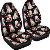 Christmas Pugs Santa_S Red Cap Pattern  Universal Fit Car Seat Covers