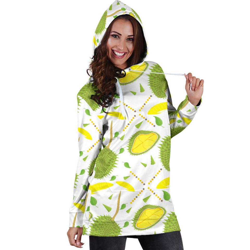 Durian Pattern Background Women'S Hoodie Dress
