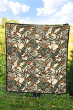 Monkey Tropical Leaves Background Premium Quilt