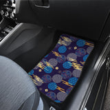 Blue Japanese Pattern Cloud Wave Flower Front And Back Car Mats