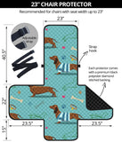 Dachshund decorative background Chair Cover Protector