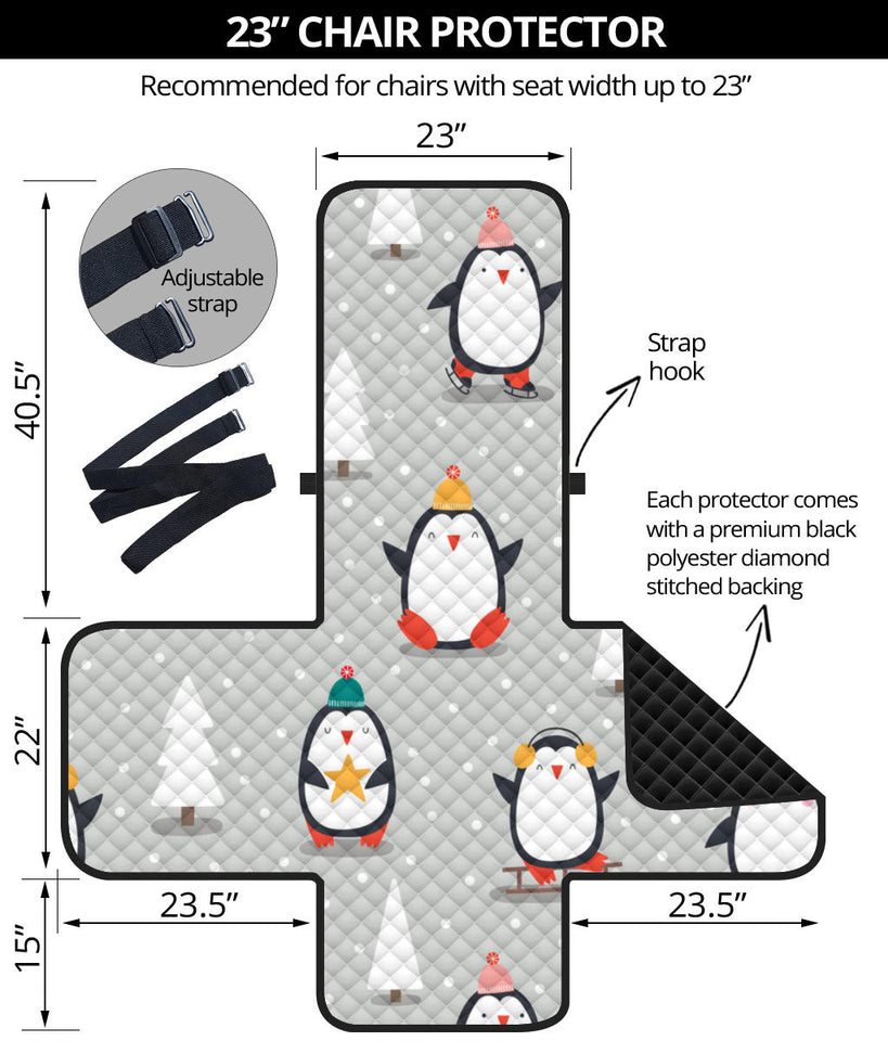 Cute Penguin christmas pattern Chair Cover Protector