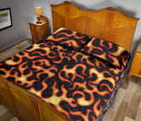 Fire flame dark pattern Quilt Bed Set