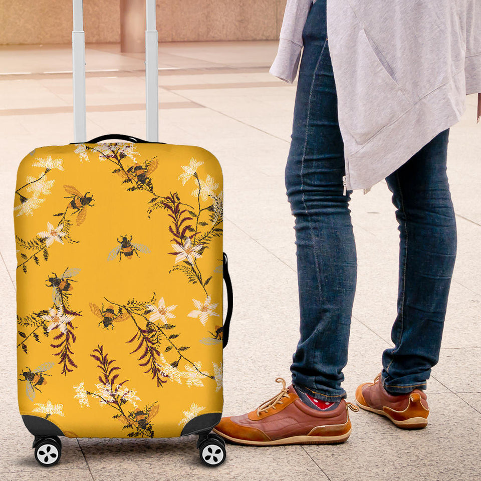 Bee Flower Pattern Luggage Covers