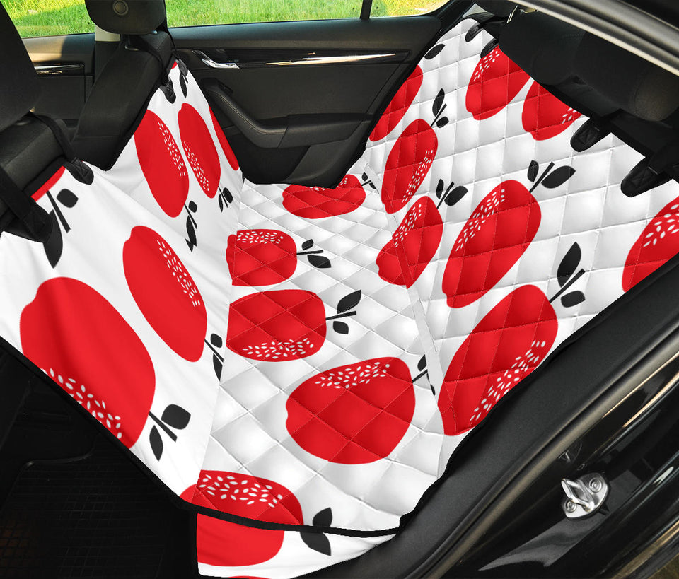 Red Apples White Background Dog Car Seat Covers