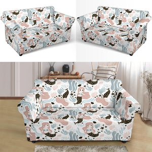 Cute Mermaid Pattern Loveseat Couch Slipcover