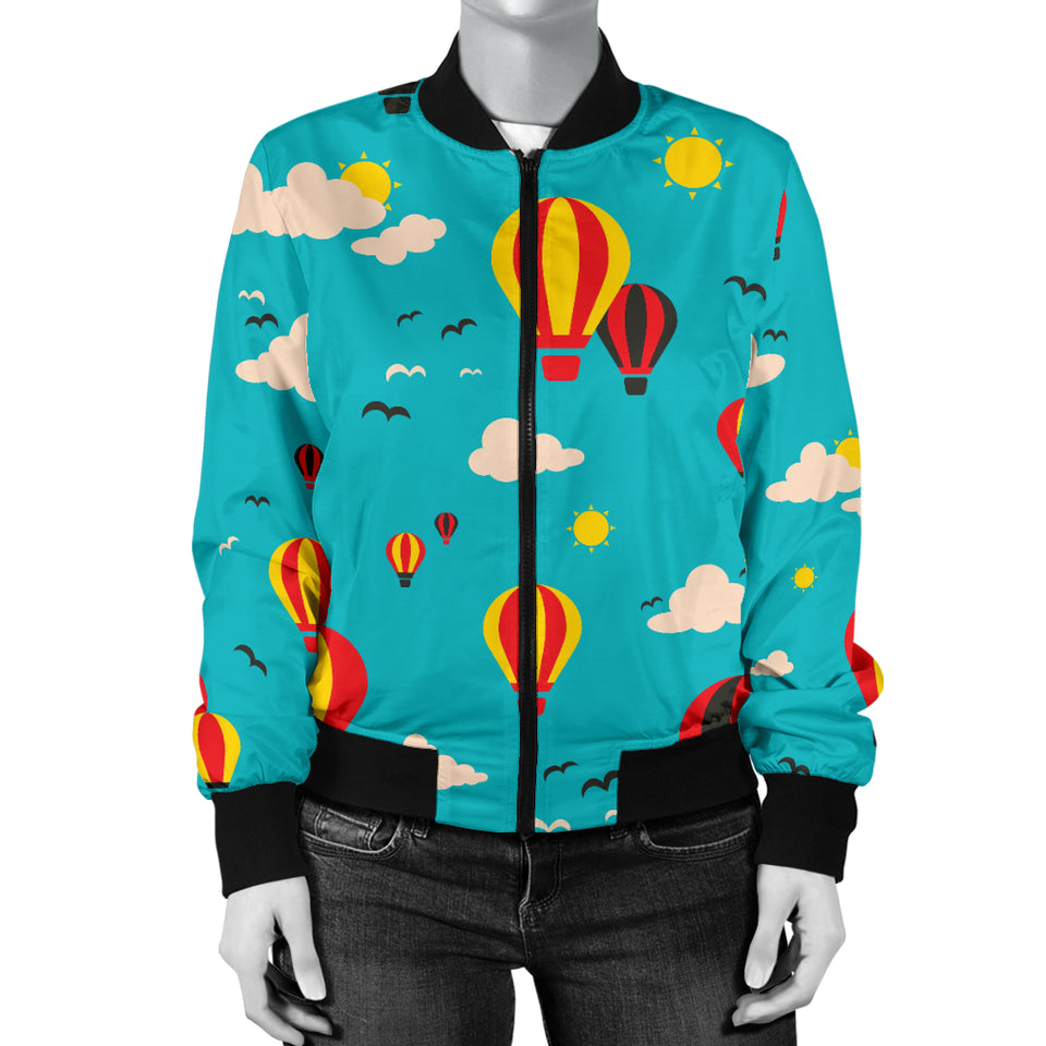 Hot Air Balloon Sky Pattern Women'S Bomber Jacket