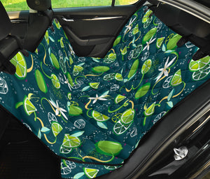 Lime Ice Flower Pattern Dog Car Seat Covers