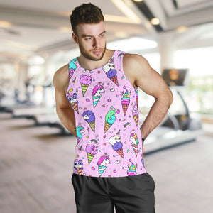Cute ice cream cone animal pattern Men Tank Top