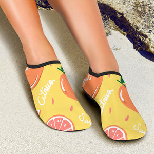 Grapefruit Yellow Background Aqua Shoes