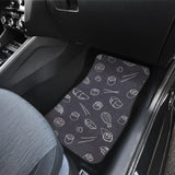 Sushi Pattern Black Background Front Car Mats