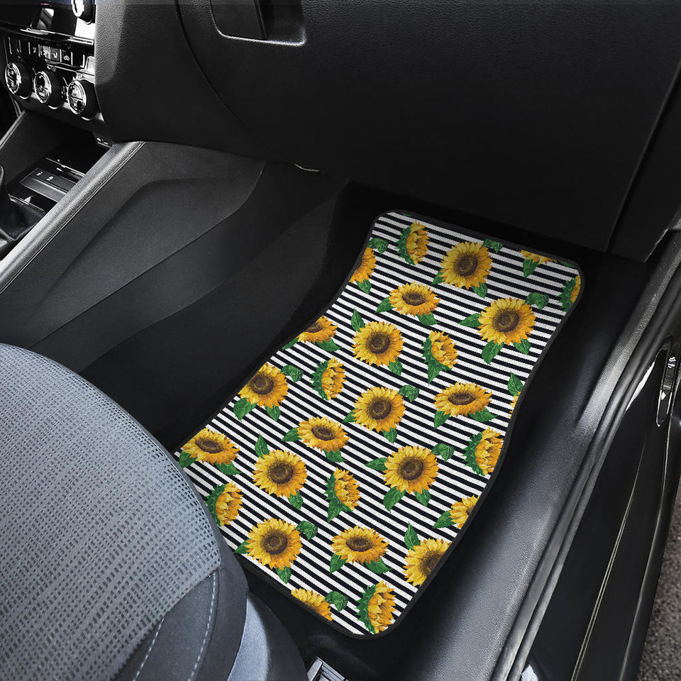 Sunflowers Ribbon Background Front Car Mats