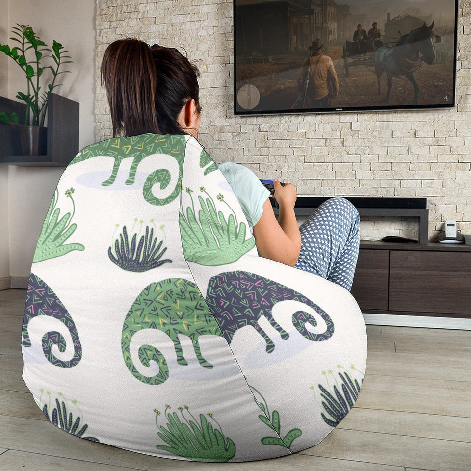 Chameleon Lizard Succulent Plant Pattern Bean Bag Cover