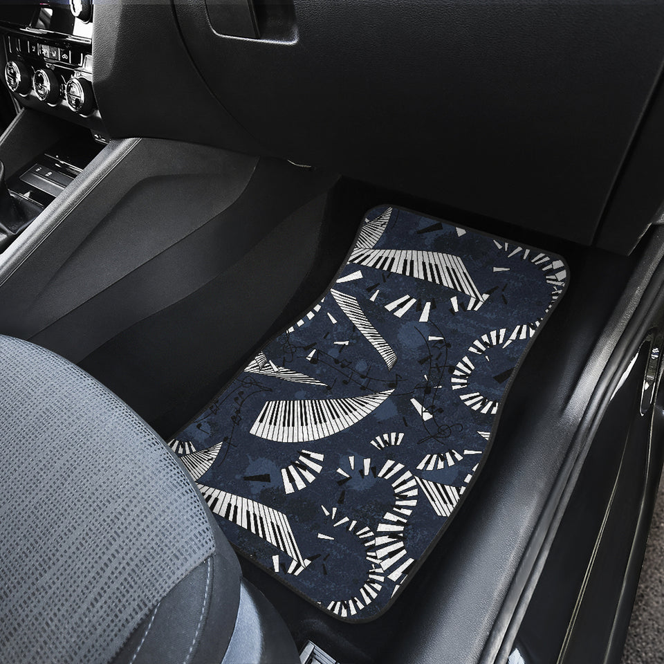 Piano Pattern Print Design 02 Front and Back Car Mats
