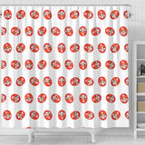 Daruma Japanese Wooden Doll Pattern Shower Curtain Fulfilled In US