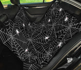 Spider Web Design Pattern Black Background White Cobweb Dog Car Seat Covers