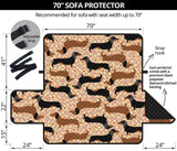 Dachshund floral background Sofa Cover Protector