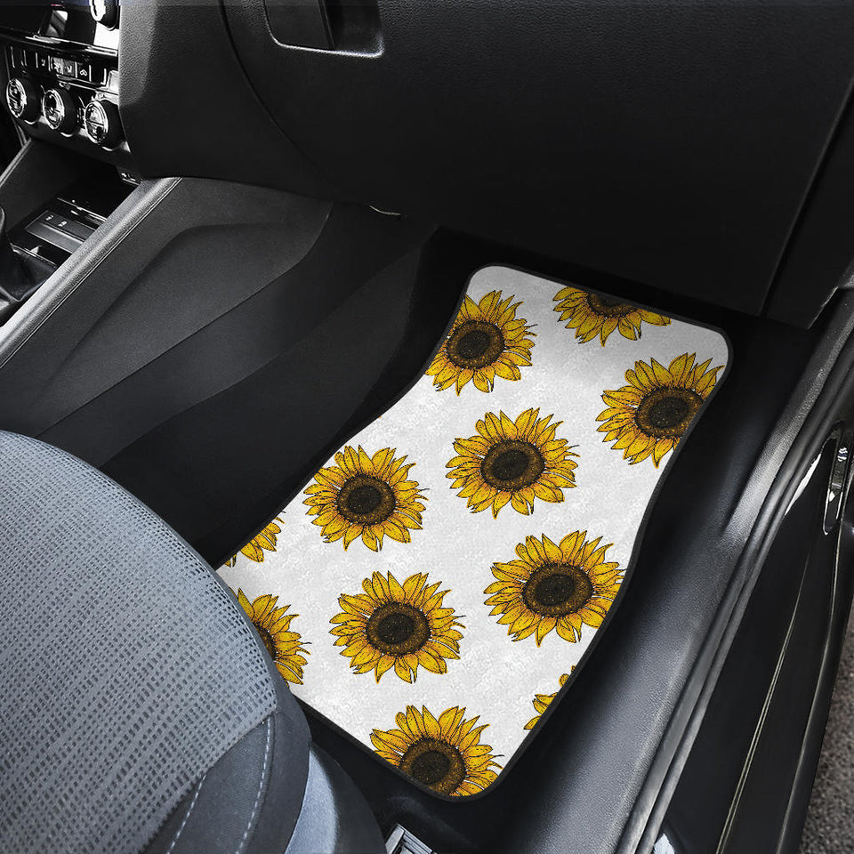 Sunflowers Design Pattern Front And Back Car Mats