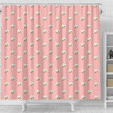 Cute Hamster Cheese Pattern Pink Background Shower Curtain Fulfilled In US