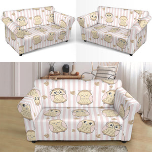 Cute Owl Leaf Loveseat Couch Slipcover