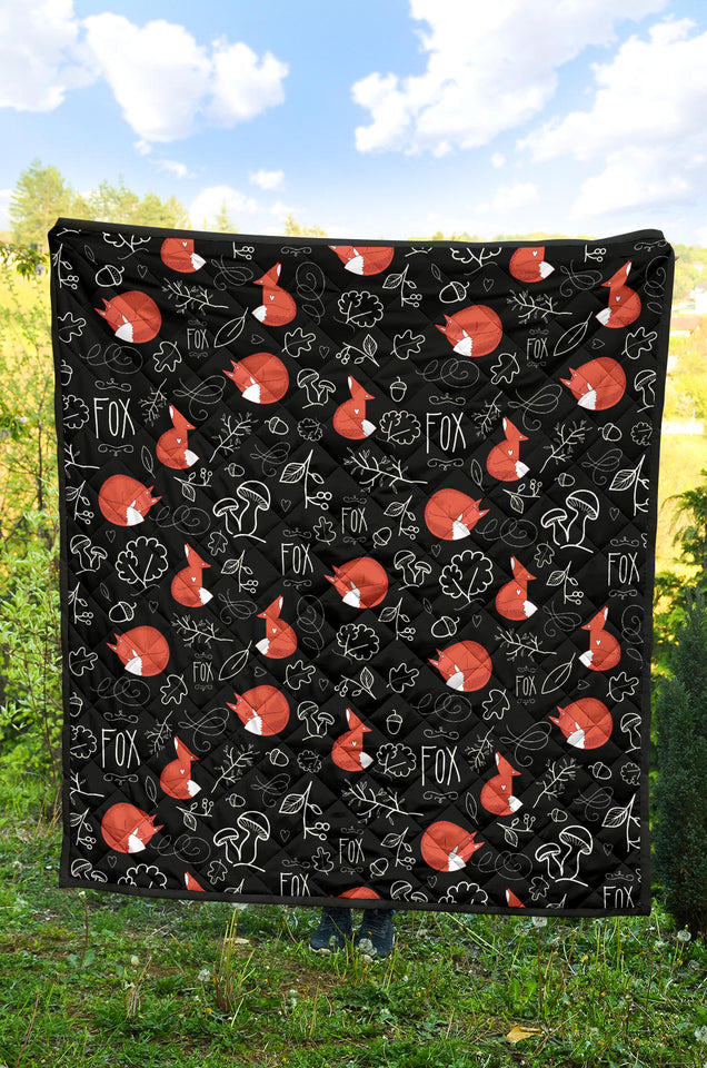 Fox Sleeping Fox Pattern Premium Quilt