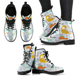 Cute Funny Kids Dinosaurs Pattern Leather Boots