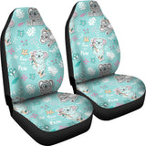 Cute Koalas Blue Background Pattern Universal Fit Car Seat Covers
