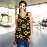 sunflower golden polygonal shapes Women Racerback Tank Top