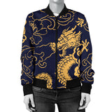 Gold Dragon Pattern Women'S Bomber Jacket