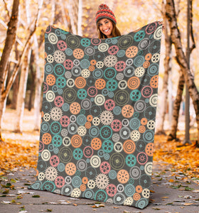 Gear Pattern Print Design 05 Premium Blanket