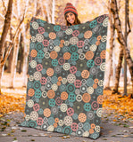 Gear Pattern Print Design 05 Premium Blanket