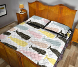 Whale dot pattern Quilt Bed Set