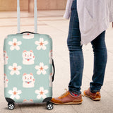 Maneki Neko Lucky Cat Sakura Luggage Covers