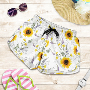 Beautiful Sunflowers Pattern Women Shorts