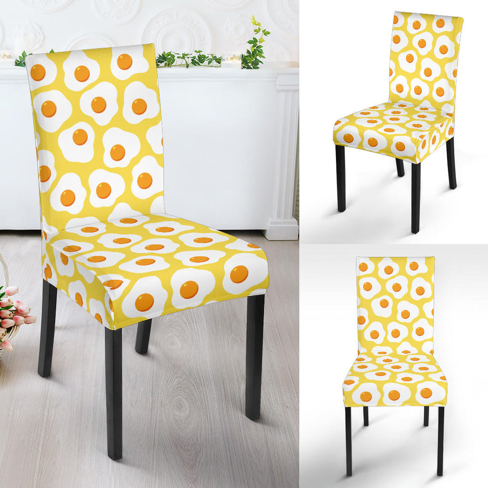 Fried Eggs Pattern Print Design 05 Dining Chair Slipcover