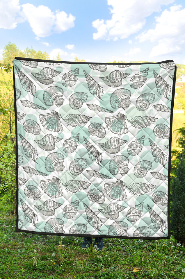 Shell Polynesian Tribal  Premium Quilt
