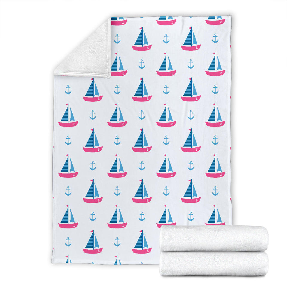 Sailboat Anchor Pattern Premium Blanket